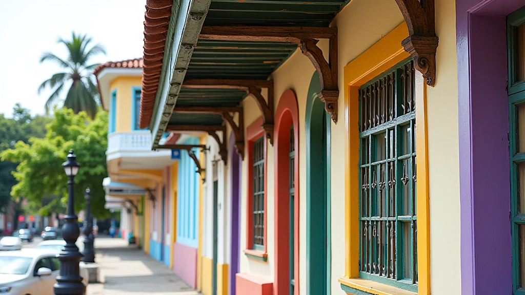 Fachada histórica de casona colonial en Ponce con detalles arquitectónicos criollos