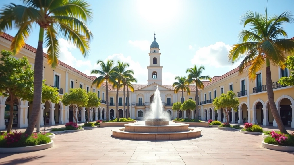 Plaza de Ponce con Parque de Bombas y arquitectura histórica al fondo